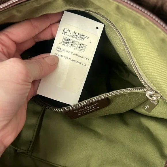 Ferragamo Gancini Brown Canvas Tote Bag w/leather details - Picture 14 of 17